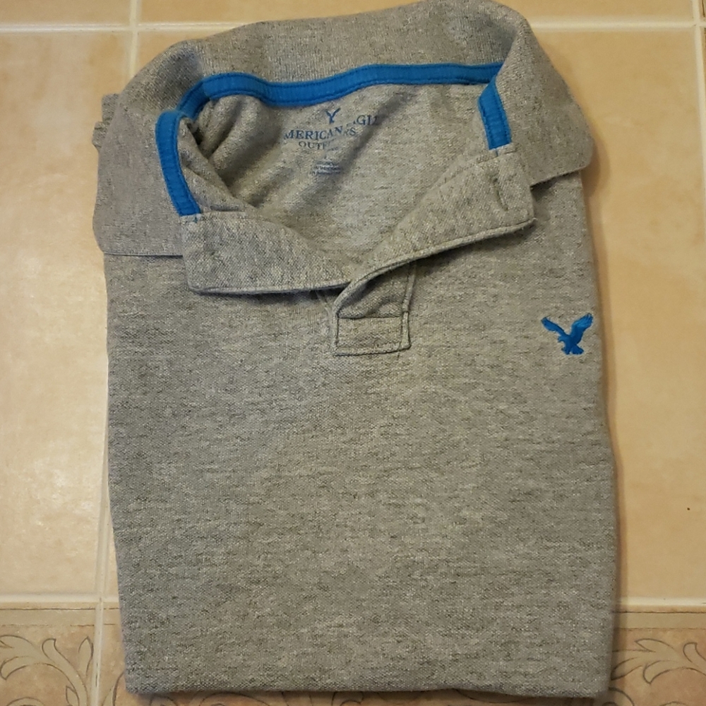 Gray American Eagle Polo